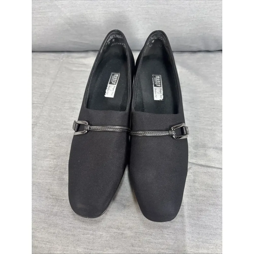Munro American Cindi‎ Black Stretch Fabric Pumps Women’s Size 9 Mid Heel Dress